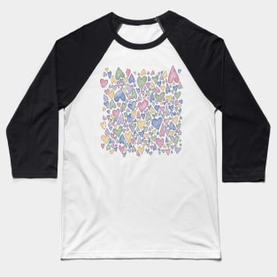 Watercolor Hearts Baseball T-Shirt